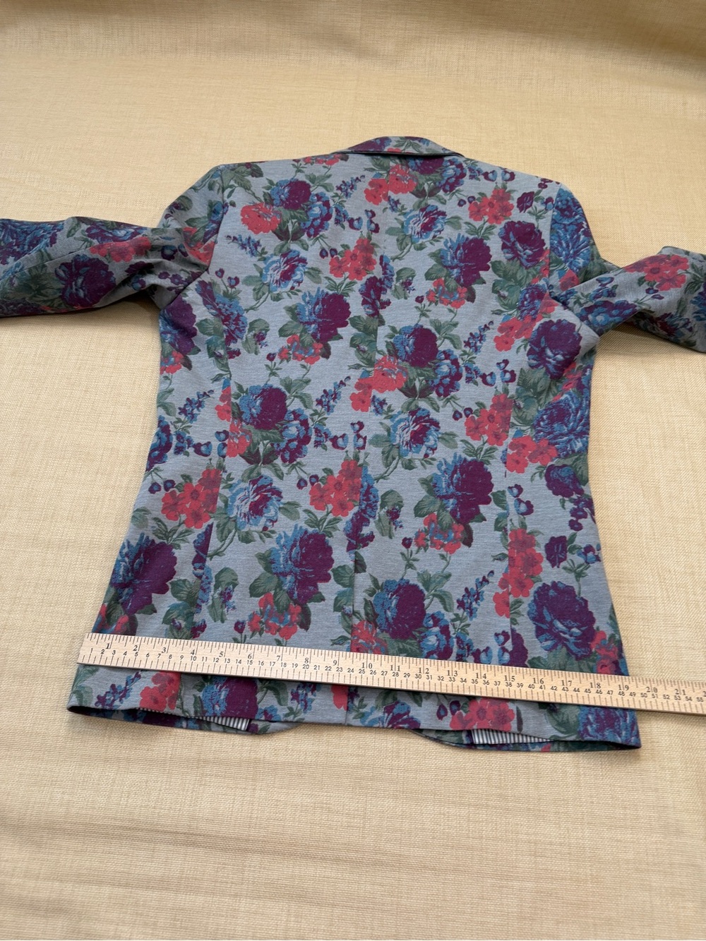 Zara Floral Jersey-like Texture Blazer Jacket - Picture 9 of 16